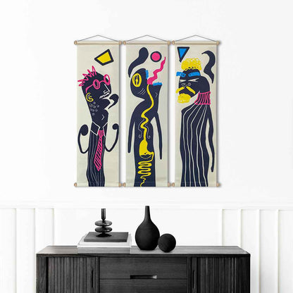 Jazz Trio Fabric Poster Set, Wall Decoration