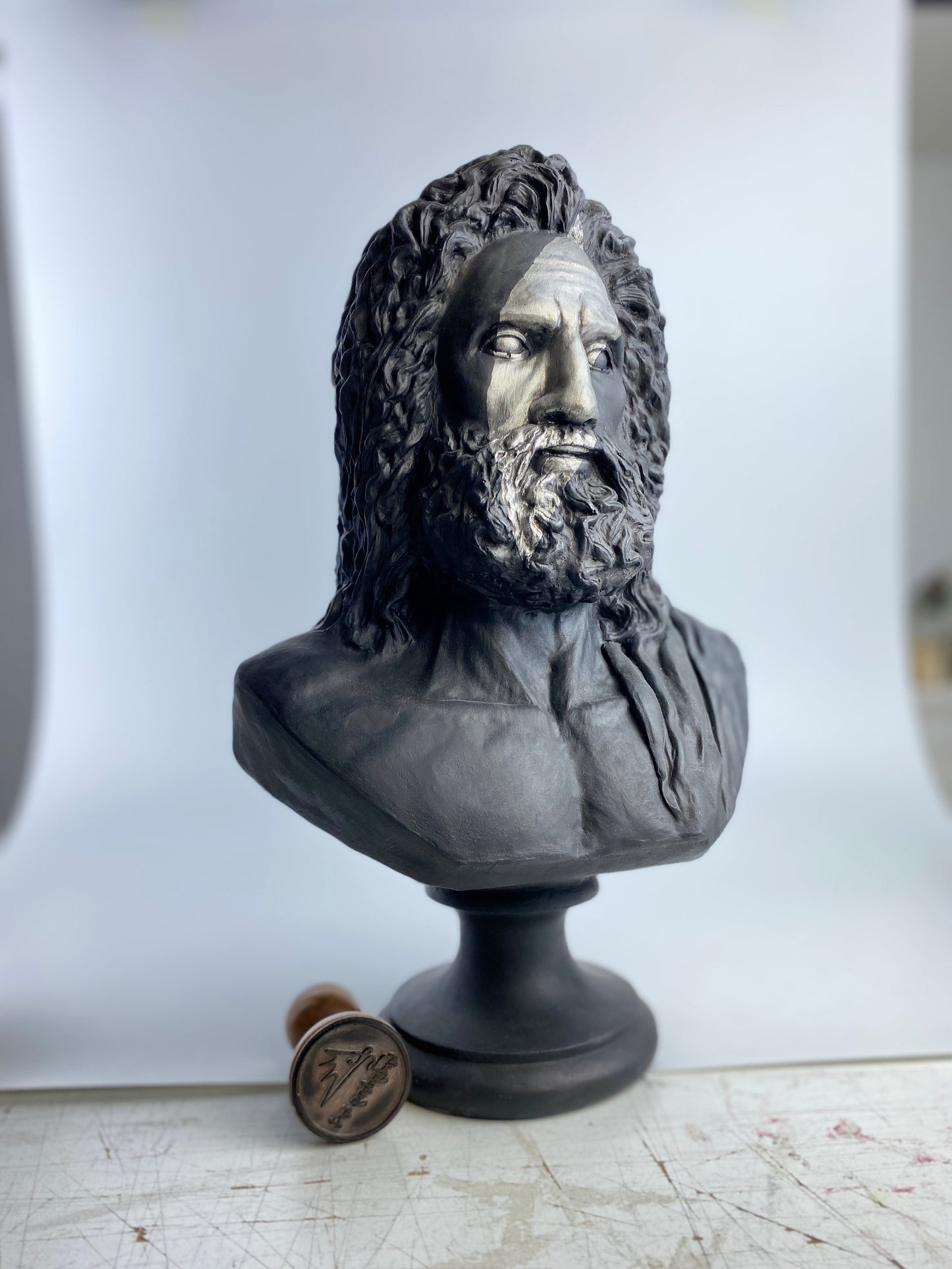 Zeus Silver Scar Sculpture