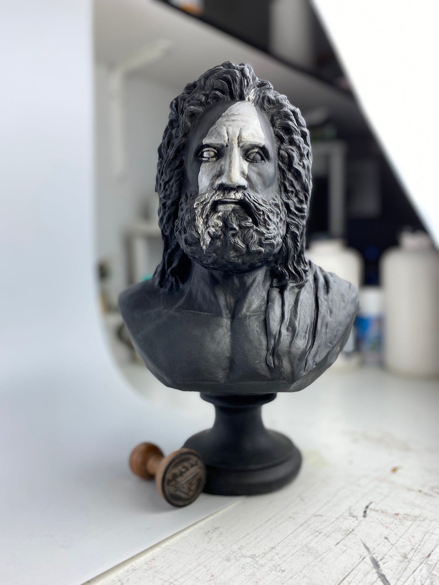 Zeus Silver Scar Sculpture